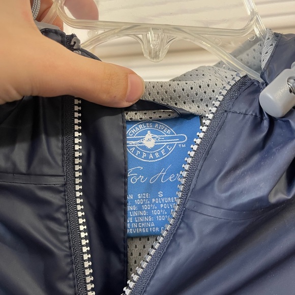 Custom Sigma Kappa (SK) insulated rain jacket in navy - Picture 2 of 3